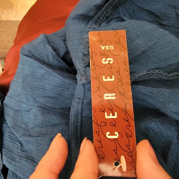 COPY - Ceres Y2K Blue Shirt with Belt, Size M, $25-NEW - Picture 5 of 5